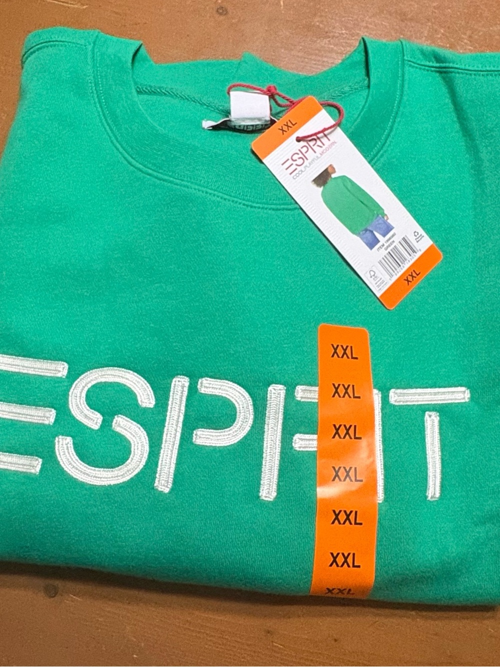 Esprit Women's Green Crewneck Sweatshirt with White Logo